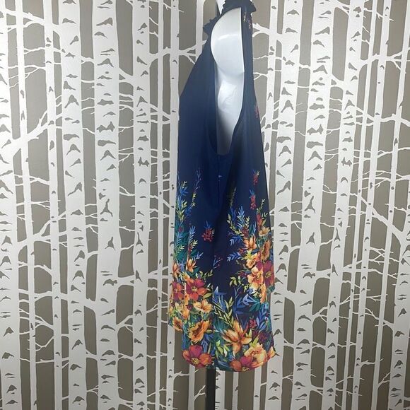 Chenault Smocked Mock Neck Floral Print Sleeveless Blouse 2X - Picture 4 of 8